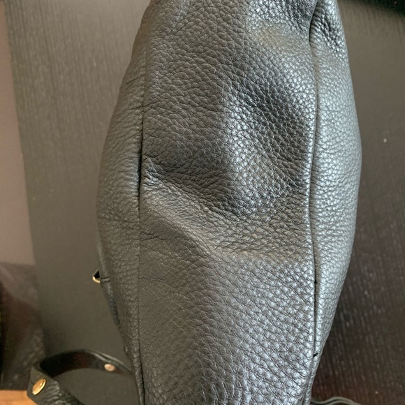 Halston Heritage Black Pebbled Leather Zipper Tote/Laptop bag. EUC - Picture 4 of 9